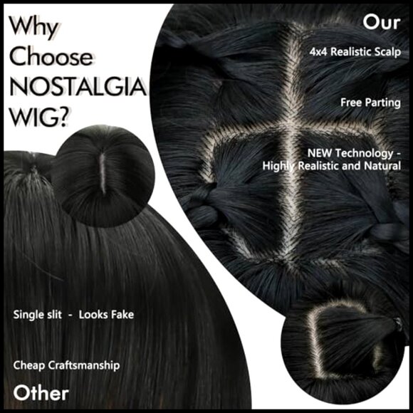 Straight Layered Wig with Bangs Realistic Scalp Heat Resistant Synthetic main image 4